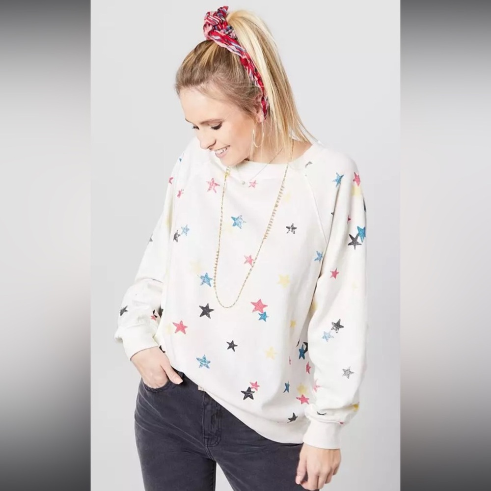 🔵 3 for 20 🔵 White Crow Stars Crew Neck Sweater